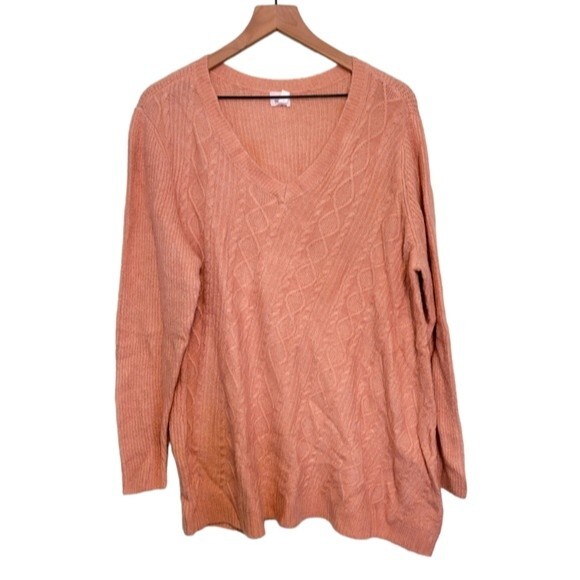 Dressbarn Pink Cable Knit Cozy Sweater Size 2X - Picture 1 of 5